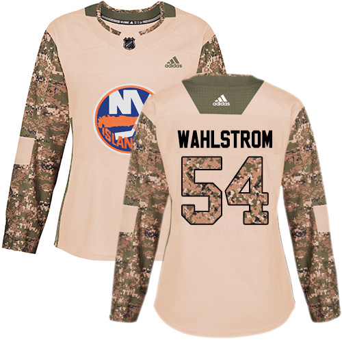 Adidas Islanders #54 Oliver Wahlstrom Camo Authentic 2017 Veterans Day Women's Stitched NHL Jersey